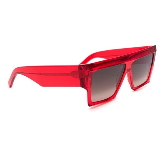 CELINE Burgundy Square Shield Sunglasses - Picture 12 of 16